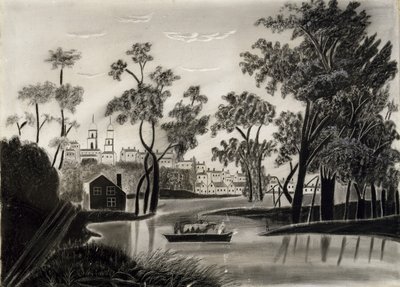 Pastoral scen, troligen 1825-1850 (grafit på sandpapper) av William Guy after Wall