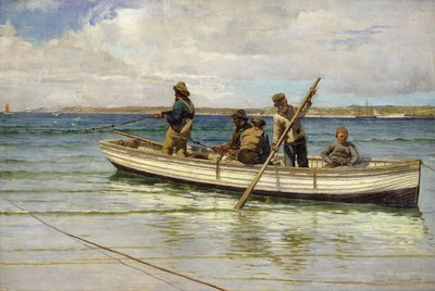 Hauling in the Catch, 1884 av William H. Bartlett