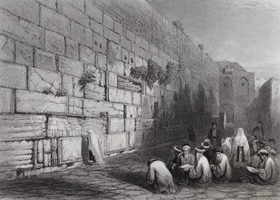 judar" Place of Wailing, Jerusalem av William H. Bartlett