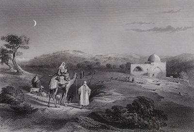 Rachels grav, nära Betlehem (gravyr) av William H. Bartlett