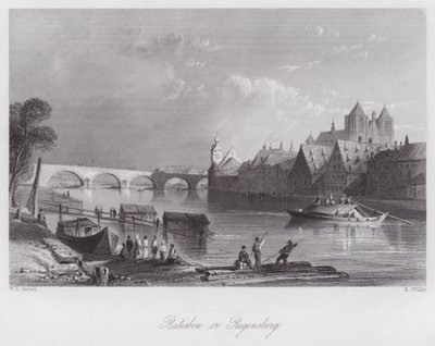 Ratisbon eller Regensberg (gravyr) av William H. Bartlett