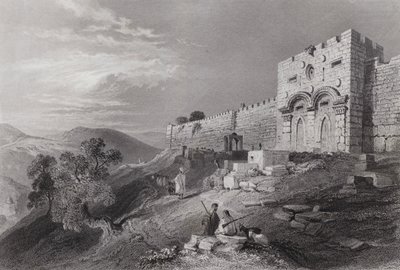 The Golden Gate, Jerusalem (gravyr) av William H. Bartlett