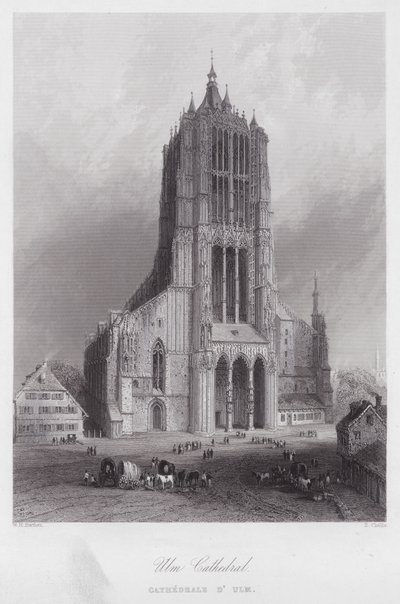 Ulms katedral (gravyr) av William H. Bartlett