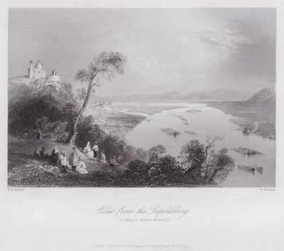 Utsikt från Leopoldsberg, med utsikt över Kloster Neuburg (gravyr) av William H. Bartlett