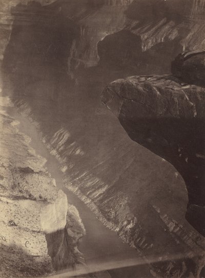 Ser söderut in i Grand Cañon, Coloradofloden, Sheavwitz Crossing, 1872. av William H. Bell