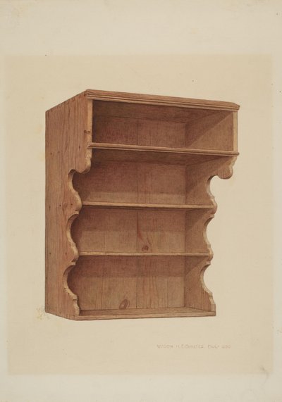 Hänghylla, ca. 1939. av William H Edwards