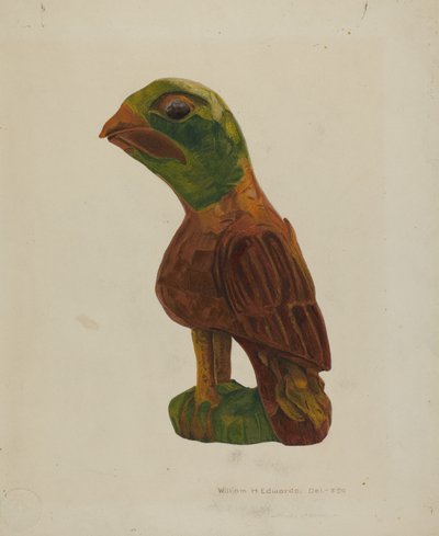 Pa. Tysk snidad fågel, ca. 1939. av William H Edwards