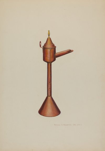 Whale Oil Lamp, ca. 1938. av William H Edwards
