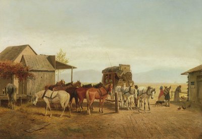 California Stagecoach Halt, 1875 av William Hahn