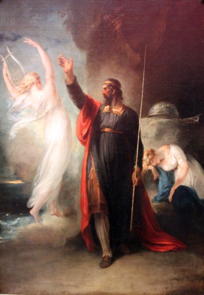 Tyska: Prospero und Ariel Prospero och Ariel (ur Shakespeares "Stormen") av William Hamilton