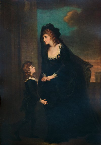 Mrs. Siddons och hennes son i Isabellas tragedi, 1784, 1935 av William Hamilton