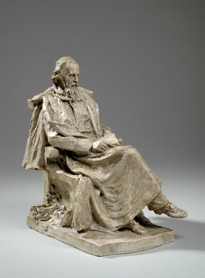 Maquette för Alfred, Lord Tennyson sittande vid Trinity College, Cambridge, ca 1909 (gips) av William Hamo Thornycroft