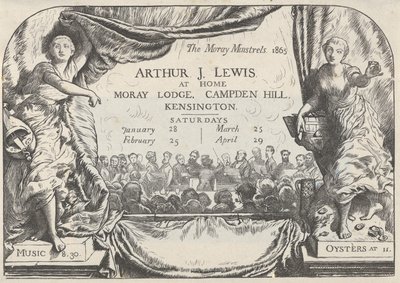Moray Minstrels inbjudningskort av Arthur James Lewis, 1865. av William Harcourt Hooper
