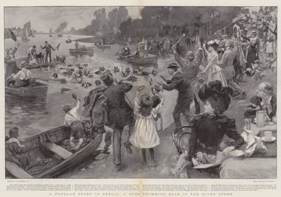 En populär sport i Berlin, ett hundsimlopp i floden Spree av William Hatherell