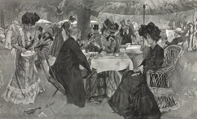 Afternoon tea i Kensington Gardens av William Hatherell
