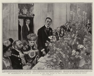 Chamberlain i staden, svar till överborgmästaren vid lunchen i Mansion House av William Hatherell