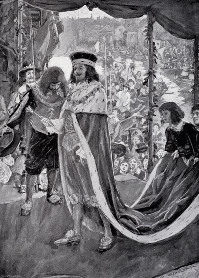 Kung Charles I:s framfart till Westminster Abbey av William Hatherell