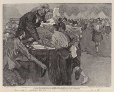 Slaget vid Omdurman, Rush for Sunday Papers i Southern Camp i Wiltshire av William Hatherell