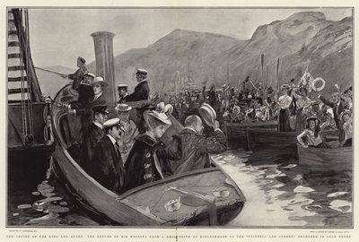 Kungens och drottningens kryssning, Hans Majestäts återkomst från en Deer Drive vid Kinlochmore till Victoria and Albert, förankrad i Loch Leven av William Hatherell