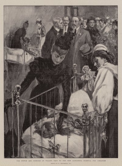 Prinsen och prinsessan av Wales besök på New Alexandra Hospital for Children av William Hatherell