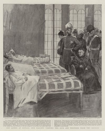 Drottningen i Netley, Hennes Majestät besöker de sjuka och sårade från Soudan av William Hatherell