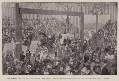 Drottningens besök i South Kensington, Hennes Majestät lägger grundstenen till Victoria and Albert Museum av William Hatherell