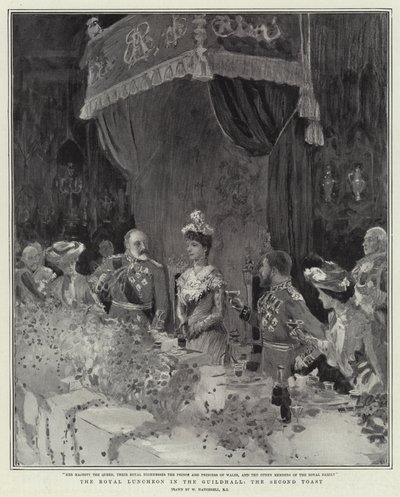Den kungliga lunchen i Guildhall, den andra skålen av William Hatherell