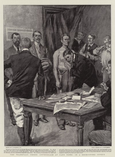 Transvaal-krisen, entusiasm i Kapstaden, i ett rekryteringskontor av William Hatherell
