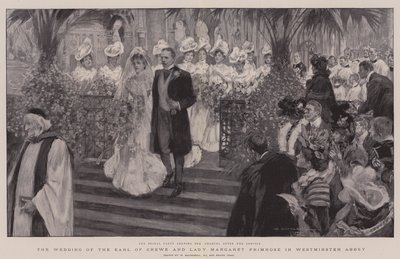 Earl of Crewe och Lady Margaret Primroses bröllop i Westminster Abbey av William Hatherell