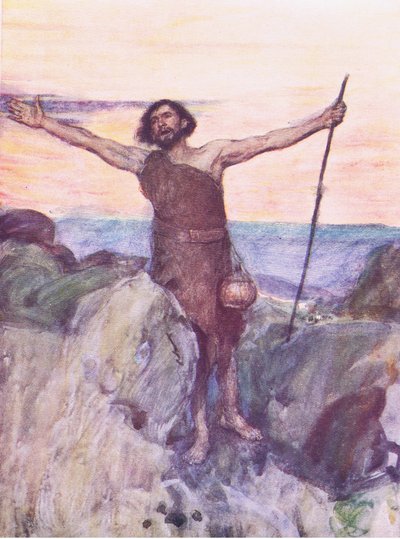 Rösten av en som gråter i vildmarken, från The Bible Story publicerad av Hodder & Stoughton, ca 1930 av William Hatherell
