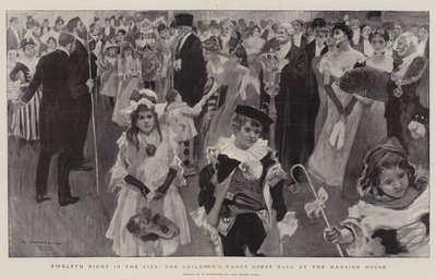 Twelfth Night in the City, barnens finklänningsbal på Mansion House av William Hatherell