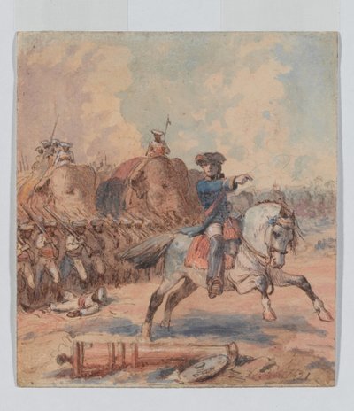 Clive at Plassey (1757), cirka 1821 (akvarell och bläck) av William Heath