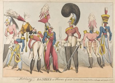 Militära dandies eller hjältar från 1818, 1818 (färgad etsning) av William Heath