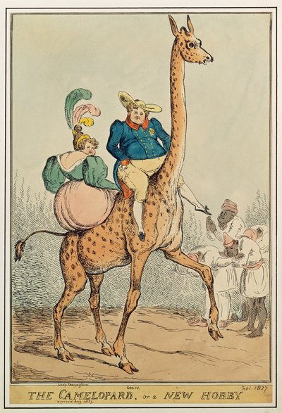 Camelopard, eller en ny hobby, 1827 (färggravyr) av William Heath