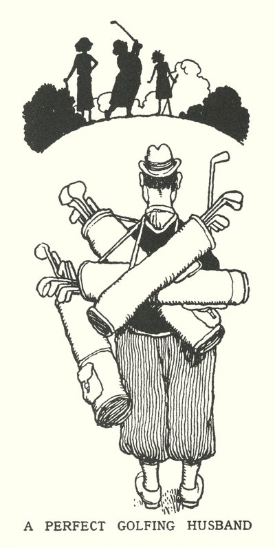 En perfekt golfman (litho) av William Heath Robinson