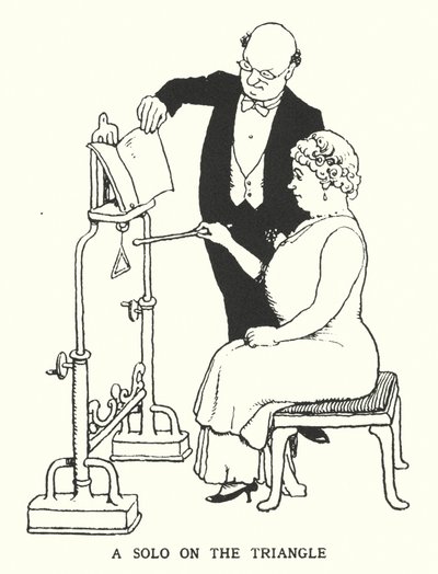 Ett solo på triangeln (litho) av William Heath Robinson