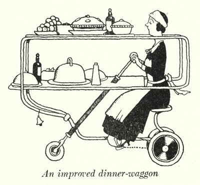 En förbättrad middagsvagn (litho) av William Heath Robinson