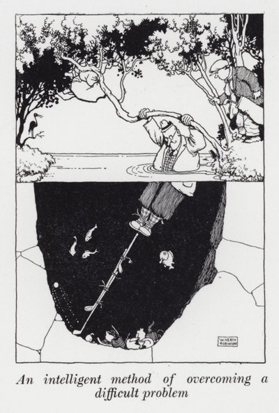 En intelligent metod för att övervinna ett svårt problem (litho) av William Heath Robinson
