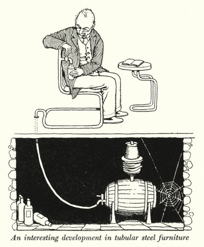 En intressant utveckling inom rörformade stålmöbler (litho) av William Heath Robinson