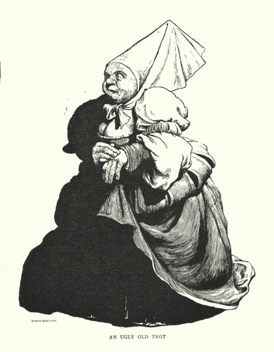 En ful gammal trav (litho) av William Heath Robinson