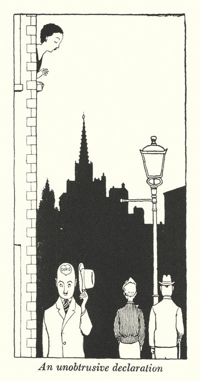 En diskret deklaration (litho) av William Heath Robinson