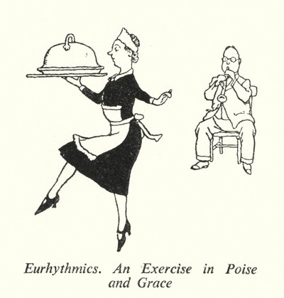 Eurhythmics, An Exercise in Poise and Grace (litho) av William Heath Robinson