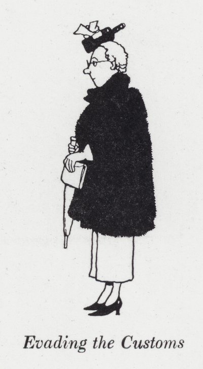 Undvika tullen (litho) av William Heath Robinson