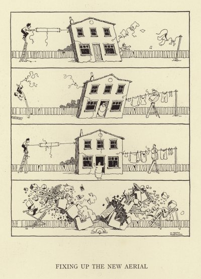 Fixar den nya antennen av William Heath Robinson
