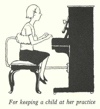 För att hålla ett barn på sin träning (litho) av William Heath Robinson