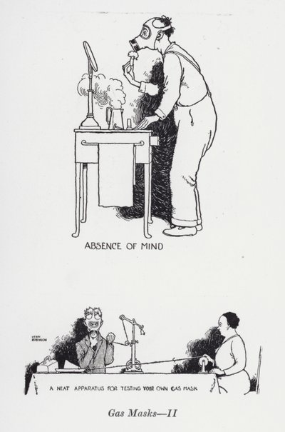Gasmasker - II (bilder) av William Heath Robinson