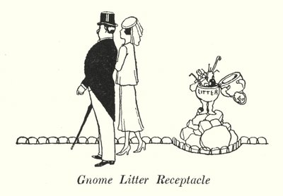 Gnome ströbehållare (litho) av William Heath Robinson