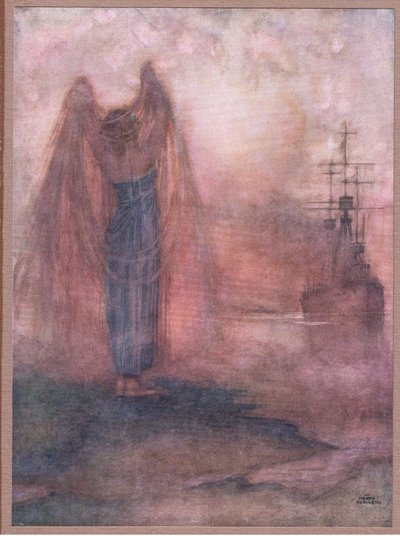 Halifax. I dimman har mina skyddande propeller tagit sig fram. av William Heath Robinson