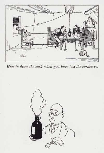 Hur man ritar korken när du har tappat korkskruven (litho) av William Heath Robinson