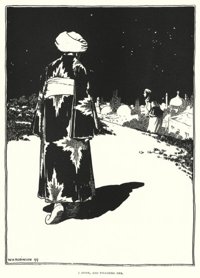 Jag reste mig och följde henne (gravyr) av William Heath Robinson